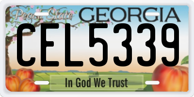 GA license plate CEL5339