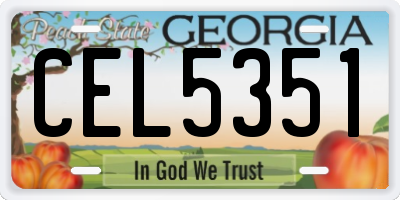GA license plate CEL5351