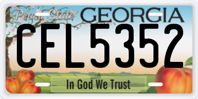 GA license plate CEL5352