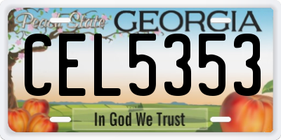 GA license plate CEL5353