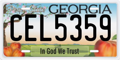 GA license plate CEL5359