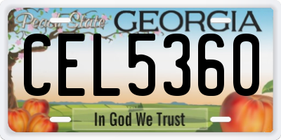 GA license plate CEL5360