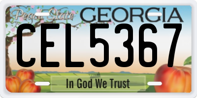 GA license plate CEL5367