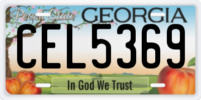 GA license plate CEL5369