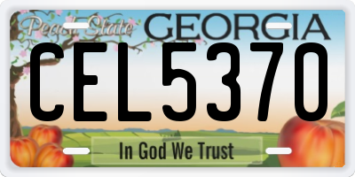 GA license plate CEL5370