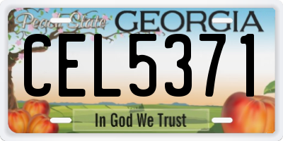 GA license plate CEL5371