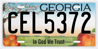 GA license plate CEL5372