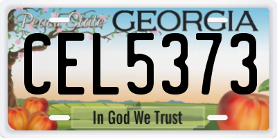GA license plate CEL5373