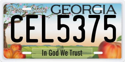GA license plate CEL5375