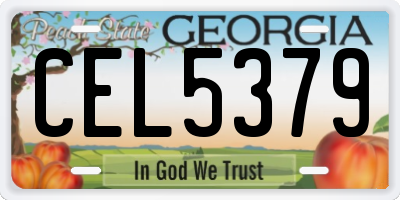 GA license plate CEL5379