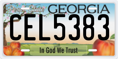 GA license plate CEL5383