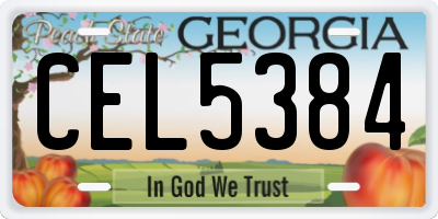 GA license plate CEL5384