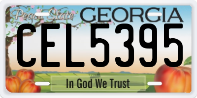 GA license plate CEL5395