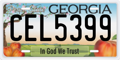 GA license plate CEL5399