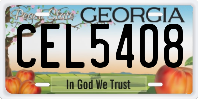 GA license plate CEL5408