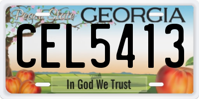 GA license plate CEL5413