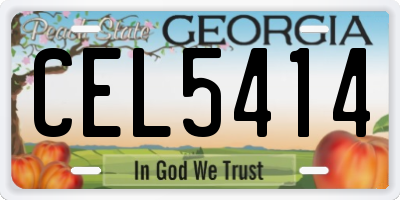 GA license plate CEL5414