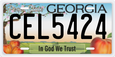GA license plate CEL5424