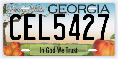 GA license plate CEL5427