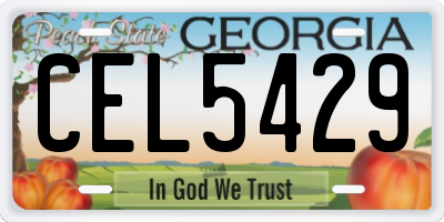 GA license plate CEL5429