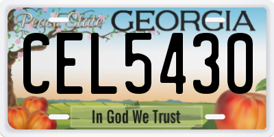 GA license plate CEL5430