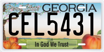 GA license plate CEL5431