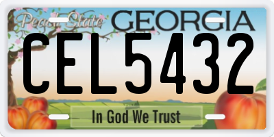 GA license plate CEL5432