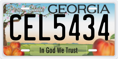 GA license plate CEL5434
