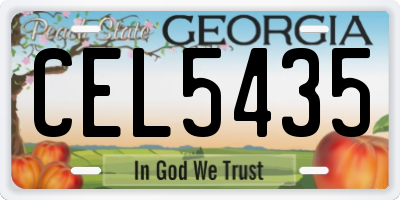 GA license plate CEL5435
