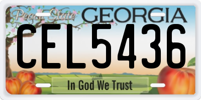 GA license plate CEL5436
