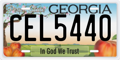 GA license plate CEL5440