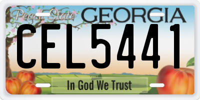 GA license plate CEL5441