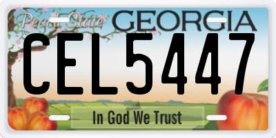 GA license plate CEL5447