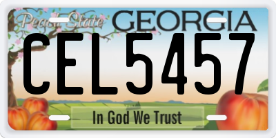 GA license plate CEL5457