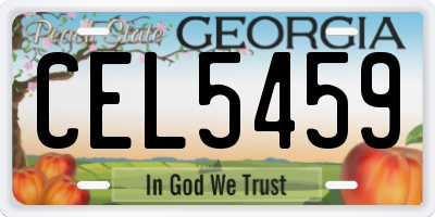 GA license plate CEL5459