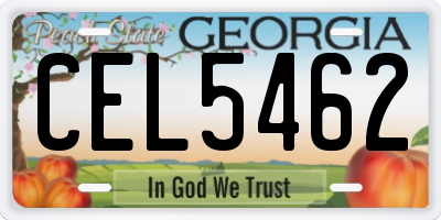 GA license plate CEL5462