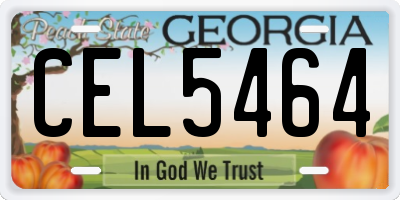 GA license plate CEL5464