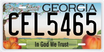 GA license plate CEL5465