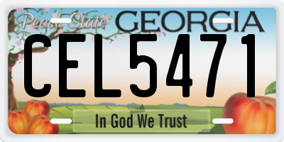 GA license plate CEL5471