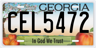 GA license plate CEL5472