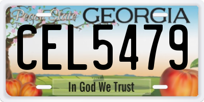 GA license plate CEL5479