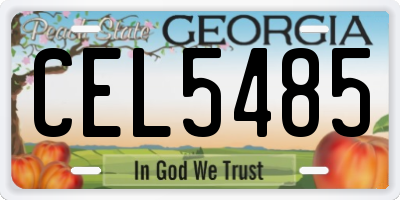 GA license plate CEL5485