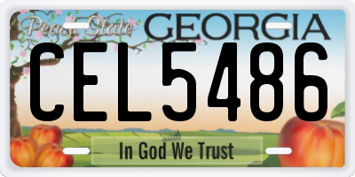 GA license plate CEL5486