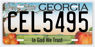 GA license plate CEL5495