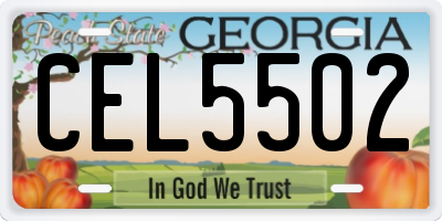 GA license plate CEL5502