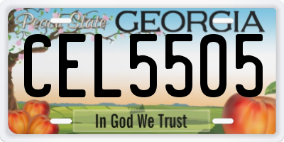GA license plate CEL5505