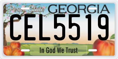 GA license plate CEL5519