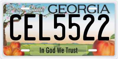 GA license plate CEL5522