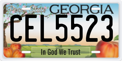 GA license plate CEL5523