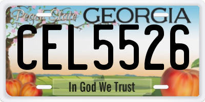 GA license plate CEL5526